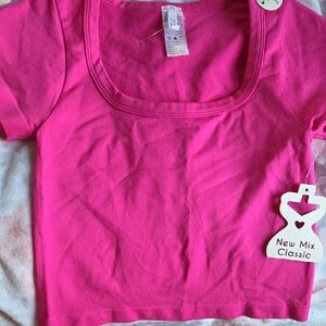 Pink Short Sleeve Women's Top